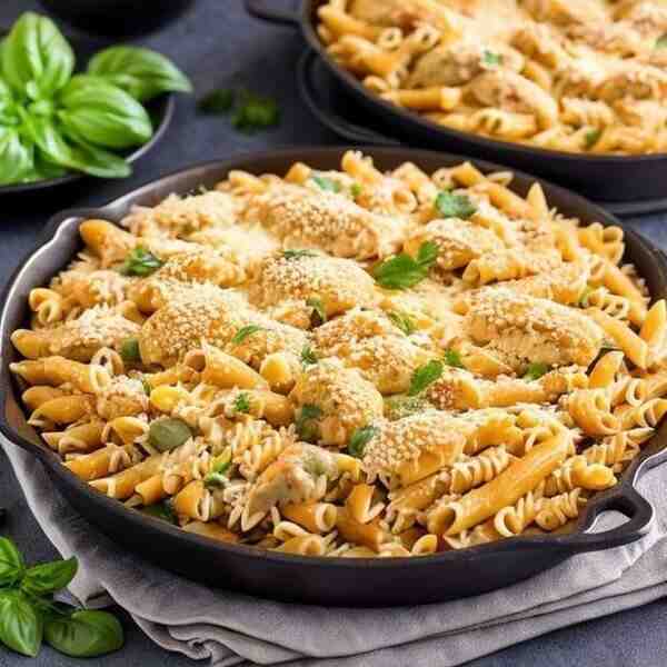 Запеканка из макарон с курицей